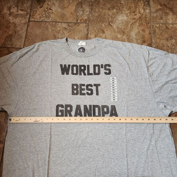 World’s Best Grandpa Tee – Men’s 4XL, Grey, Gift Idea - Picture 3 of 9